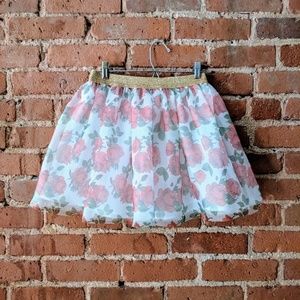 Ephemeral rose print skirt